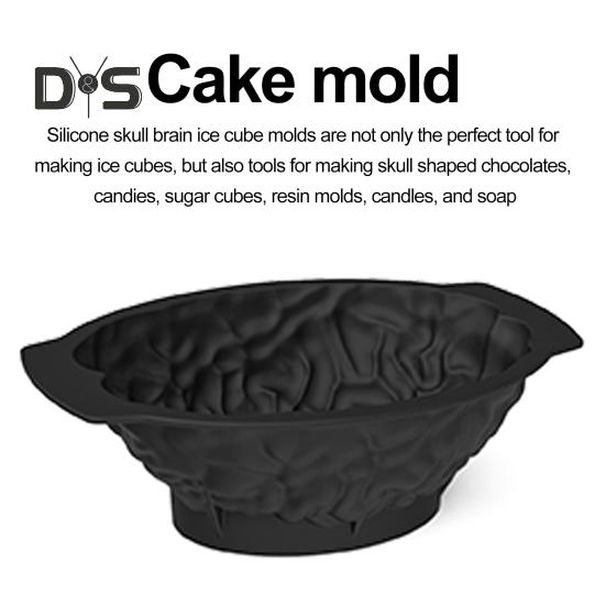 UR URLIFEHALL 2 stampi in silicone per Halloween, organi umani, cuore, cervello, fondente, per fai da te, cioccolato, budino, sapone, mousse, torte