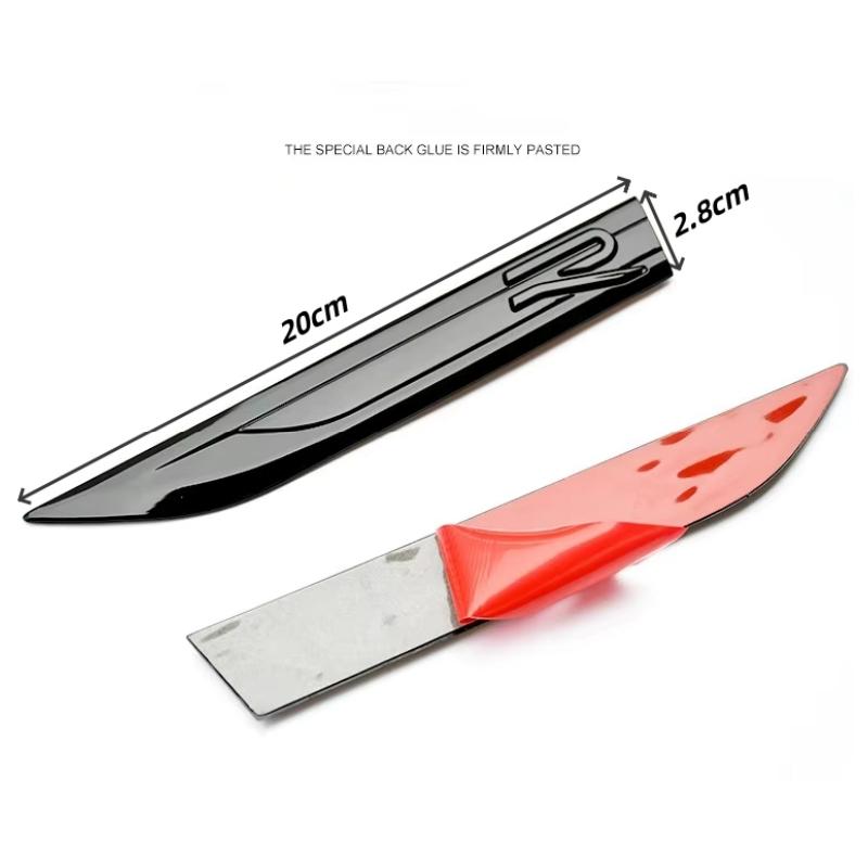 Bil R Sidoemblem Klistermärke Självhäftande ABS Exteriör Märke Exteriör Klistermärke för Golf 8 Karosspanel Styling