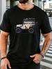 Unisex Red Tee Retro Outdoor Off Road Suv Car Graphic Print Short Sleeve Loose Casual Top For Adult Male Daily Street Wear Outfit