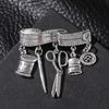 DIY Tailor Tools Brooch Vintage Metal Corsage Ornament Unique Sewing Supplies Brooch  Daily Wear