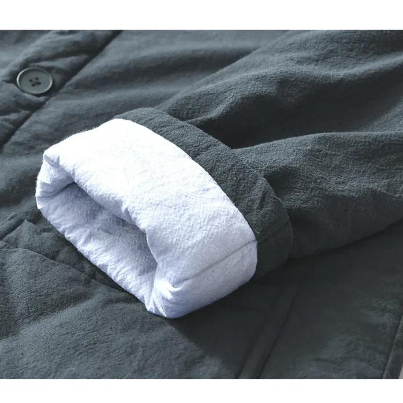Autumn and Winter Warm Mens Jackets Chinese Style Traditional Clothing Padded Button Jacket Casual Lapel Collar Thicken Parkas Coat