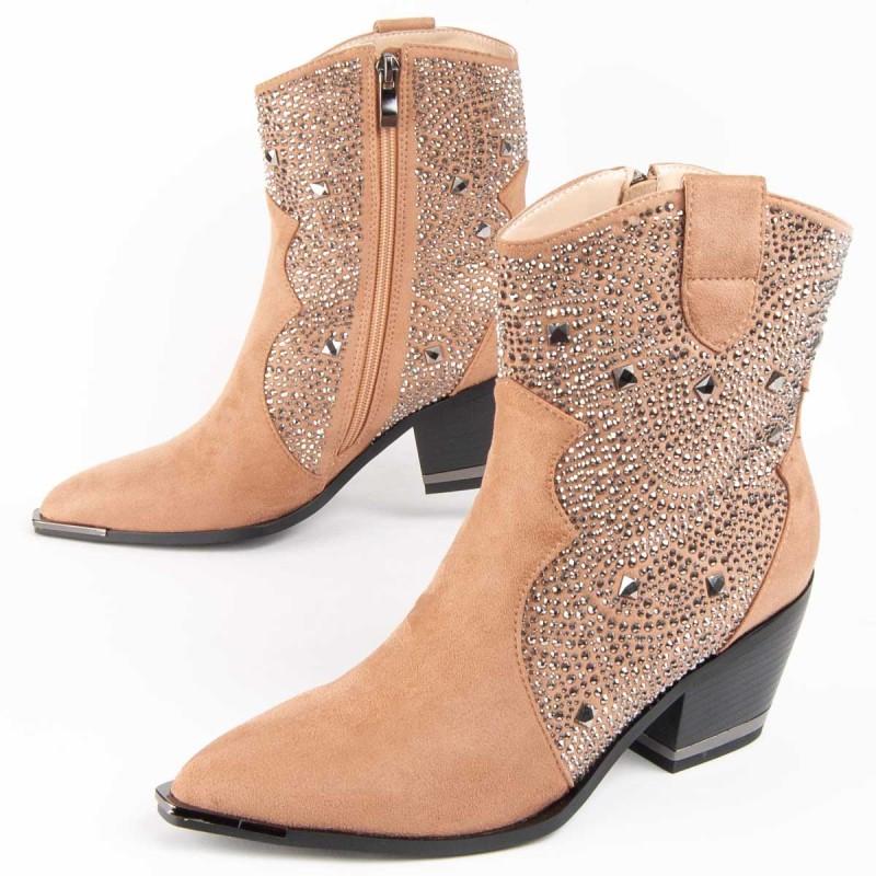 

Botín Cowboy De Tacón Para Mujer. Montevita Botirey8 100923 41 бежевий