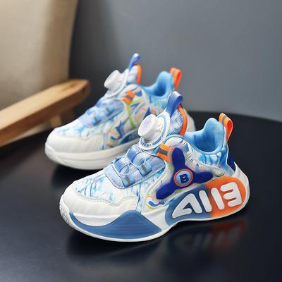 Kinder-Basketballschuhe vier Jahreszeiten Herren- und Damen-Sportschuhe atmungsaktives Mesh Reibungsgeräusch Leder Samt zwei Baumwollschuhe