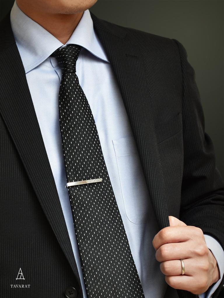 Tie Made In Brass Alligator Style [Tavarat] Pin, Men's, Japan, Striped, Regimental, (Silver)