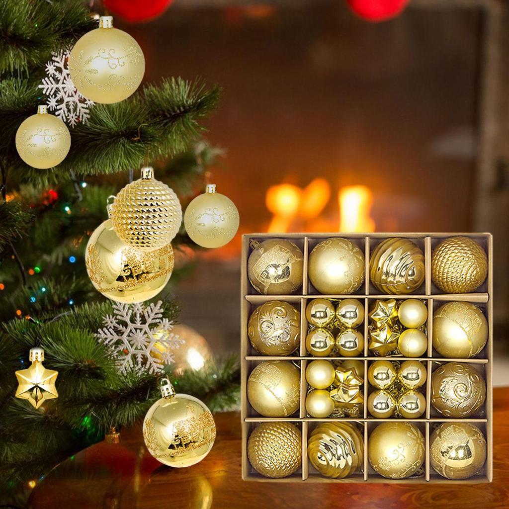 44 Count Christmas Ball Ornaments Set for Tree Decoration