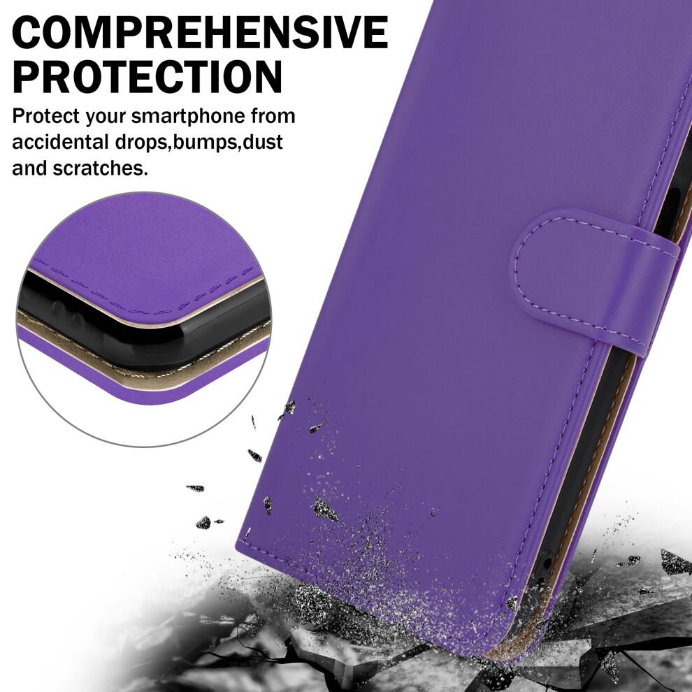 (Google Pixel 8A, Purple) For Google Pixel 8A Leather Book Flip Wallet Case
