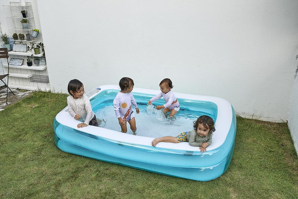 JILONG Giant Rectangle Pool, 228cm, Approximately 228 x 148 x 47cm (Inflated Size), JL-697866 BL