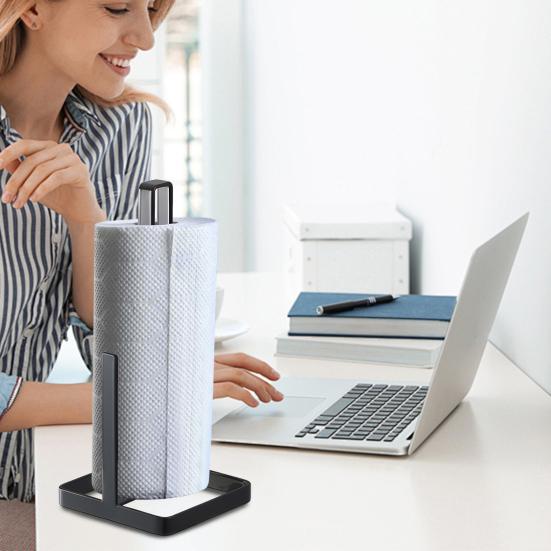 Yousheng Roll Paper Holder with Non-Slip Stable Base Heavy-Duty Stainless Steel Paper Towel Holder Modern Standing Countertop Dispenser