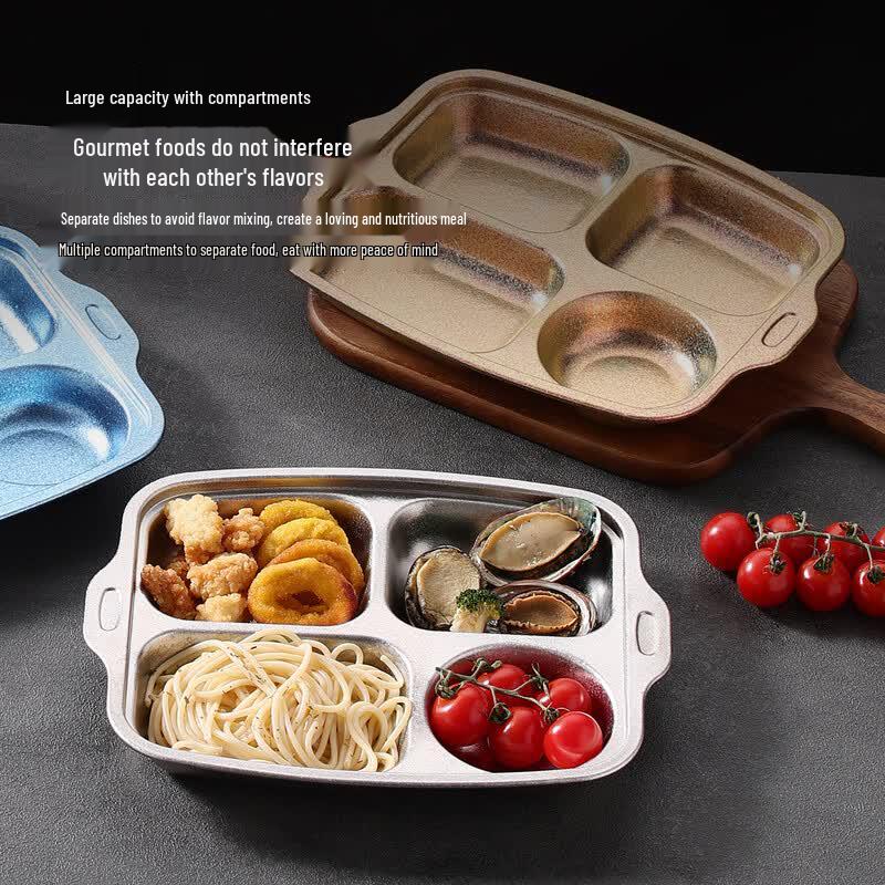 Titanium Four-Compartment Deep Divided Dinner Plate