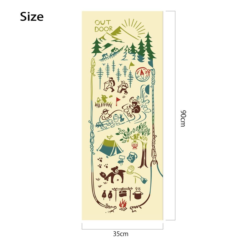 JIKAN STYLE Kenema Tenugui Hand OUTDOOR Made In 35 X 90 50282 (Japanese Towel) MAP, Chū-dyed, Japan, 100% Cotton, Approx. Cm,