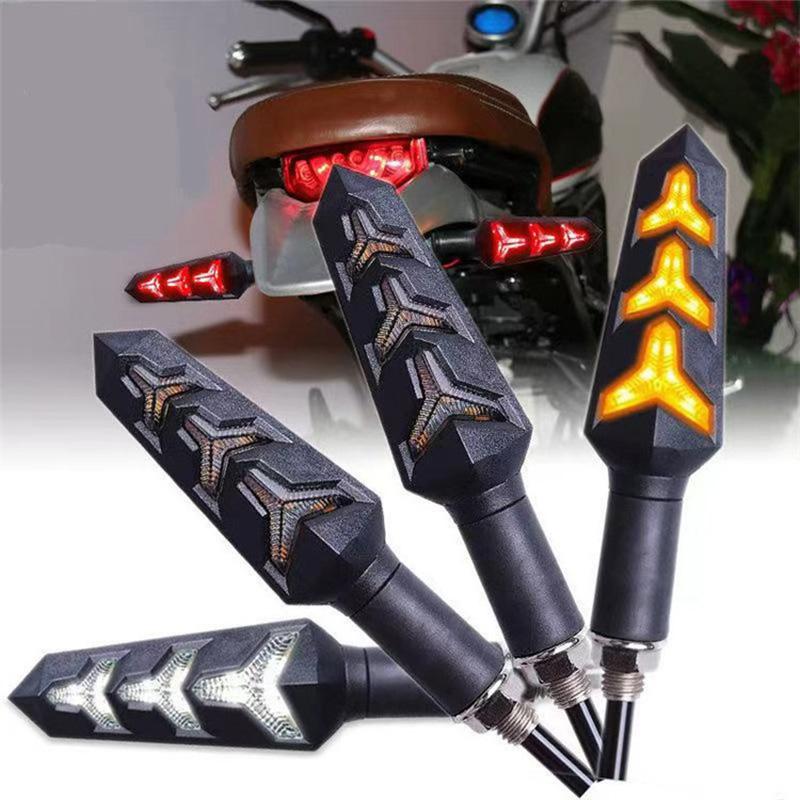 Motorcycle Parts Turn Signal LED Sequential Turn Signal 12V Fishbone Y-Shaped Motorcycle Front/Rear Turn Signal