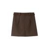 Plus Size Coffee Woolen Pencil Skirt for Women - High Waist, Slimming, A-line, Short Skirt for Spring & Autumn