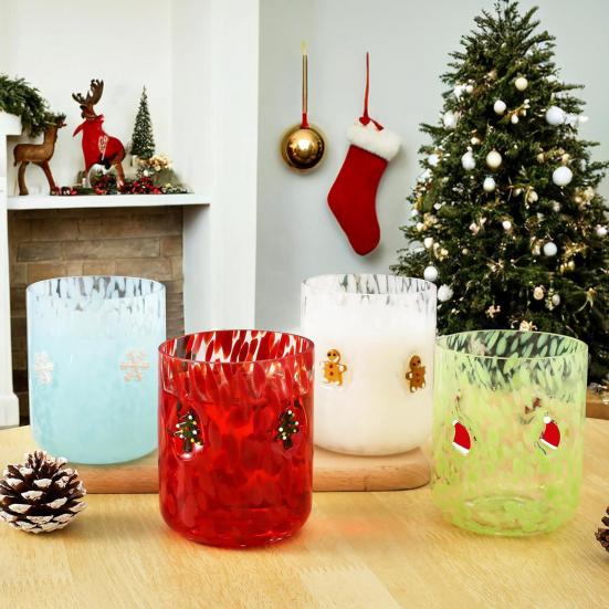 Hand Painted Christmas Juice Glasses 450ml Heat Resistant Coffee Mug Milk Juice Beer Cup Dining Table Decoration Cup