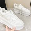 Shoes Women's Spring New Small Inner Height Increase Women's Shoes Muffin Platform White Shoes Women's Versatile Casual Shoes