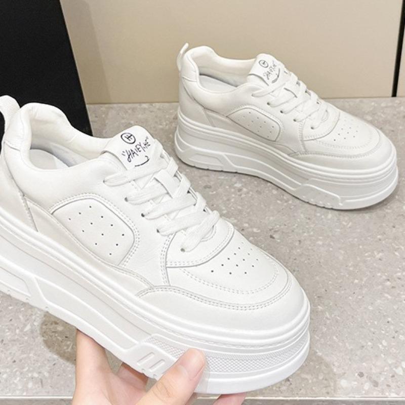 Shoes Women's Spring New Small Inner Height Increase Women's Shoes Muffin Platform White Shoes Women's Versatile Casual Shoes
