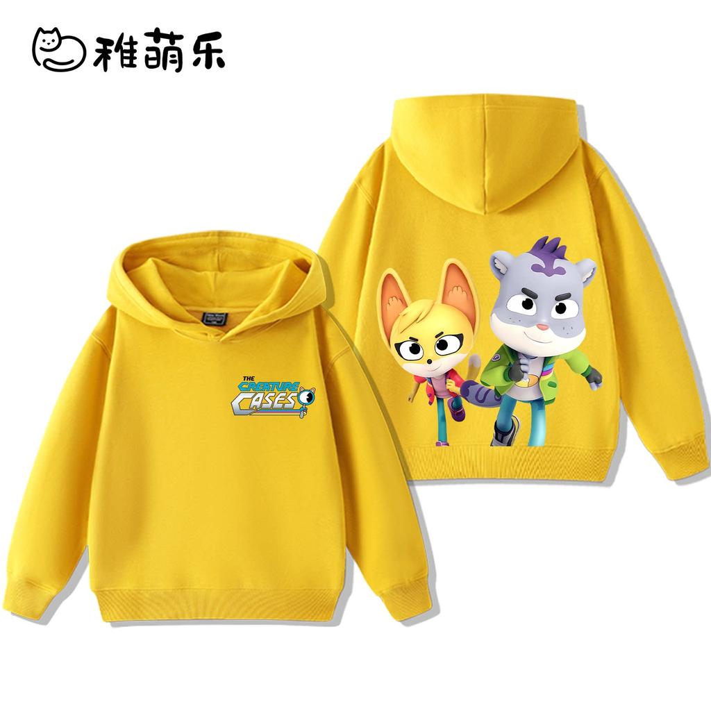"Animal Detective Team" Themed Kids' Hoodie – Fun Cartoon Print, Cute & Versatile – Suitable for Boys & Girls (Autumn/Winter)