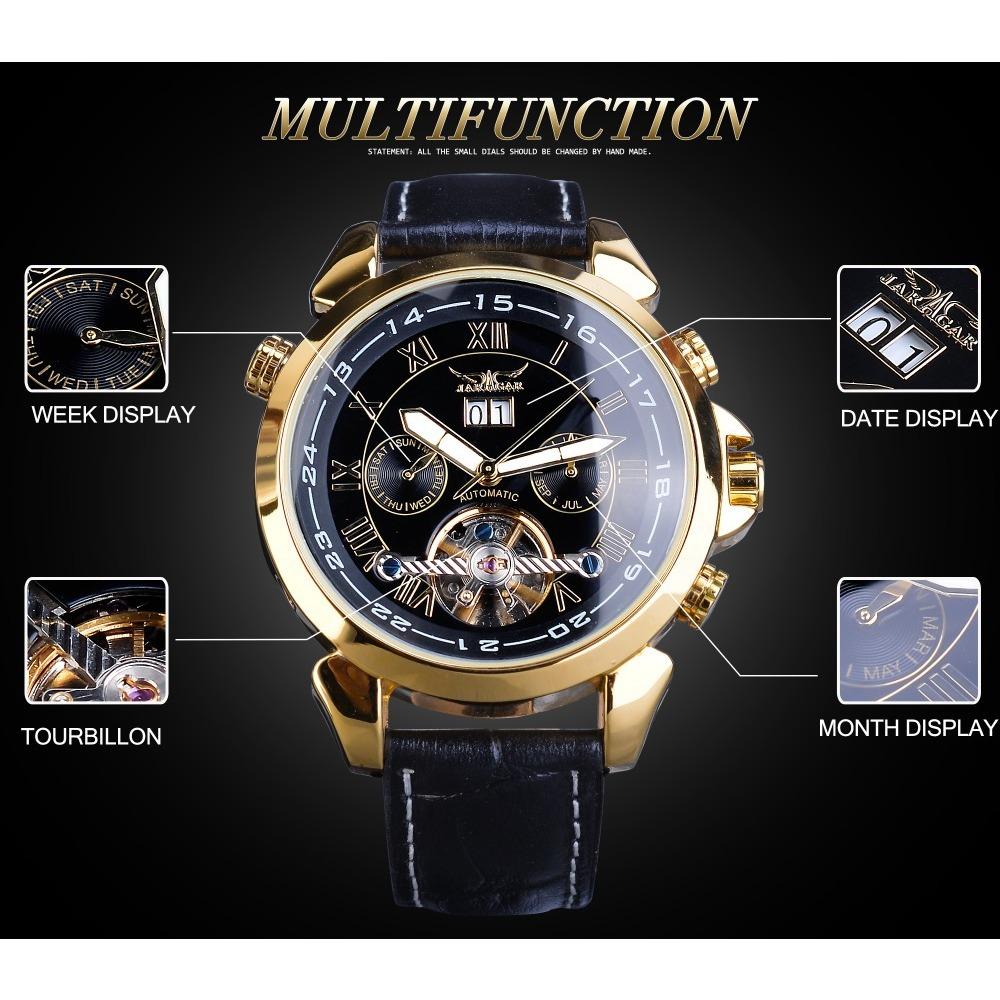 JARAGAR Modische, lässige Herrenuhr, hohle Uhr, automatische mechanische Uhr