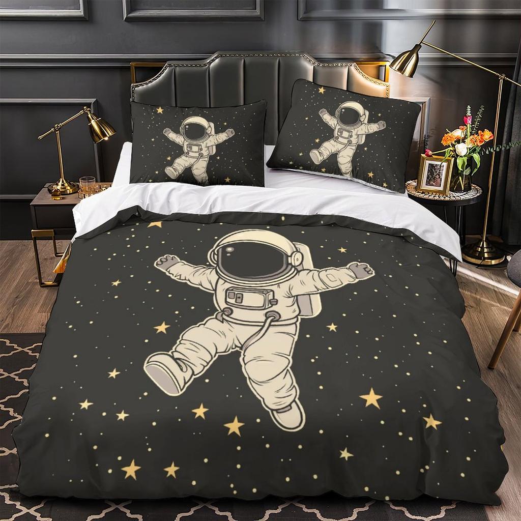 3D Astronaut Bedding Set, Boys Teens, Men's Down Duvet Cover, Pillowcase 2/3pcs, Space and Space Theme Cover, Birthday Gift