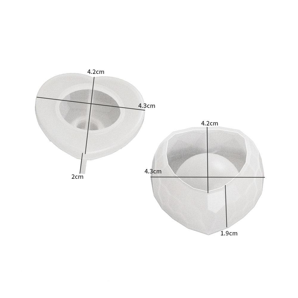 Heart-Shaped Stripe With Cover Candle Cup Silicone Molds DIY Cement Plaster Storage Jar Pottery Mould Concrete Art Making Decor