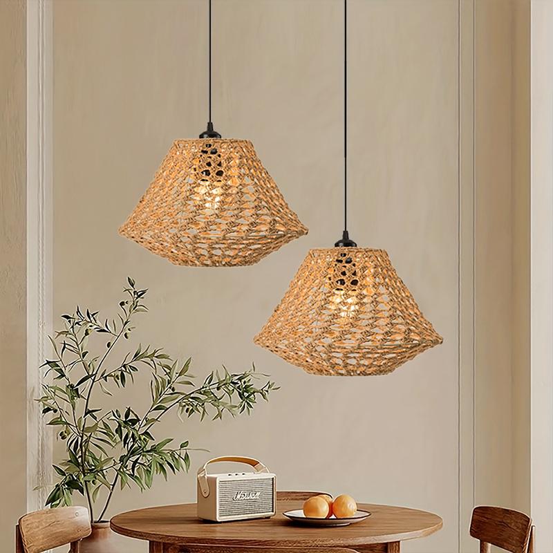 1PC Macrame Pendant Boho Chic Handmade Hotel Room Lighting Fixture Bohemian Homestay 30x30x19.5cm