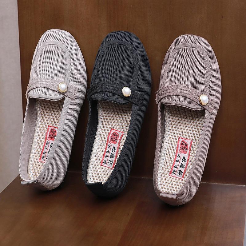 Shoes Women's Spring and Autumn Casual Women's Shoes Flat Bottom Shallow Mouth One Pedal Mother Shoes Women's Shoes Soft Sole Non-slip Not Tired Feet