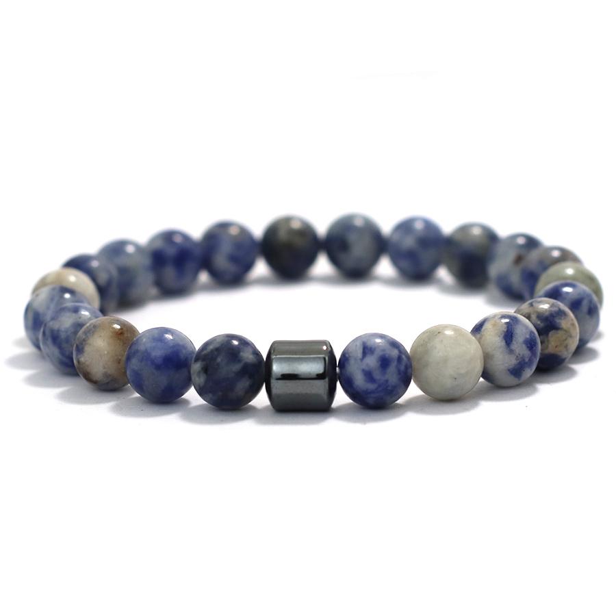 Noter Men Bracelet With Natural Stone Sodalite Tiger Eyes Hematite Healing Braslet Pulseria Hombre Perfect Gift For Boyfriend