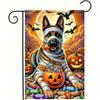 Outdoor Halloween Garden Flag 12*18 inchDouble-Sided Pumpkin German Shepherd Garden Flag Halloween Decoration Home Outdoor Garden Courtyard Decoration