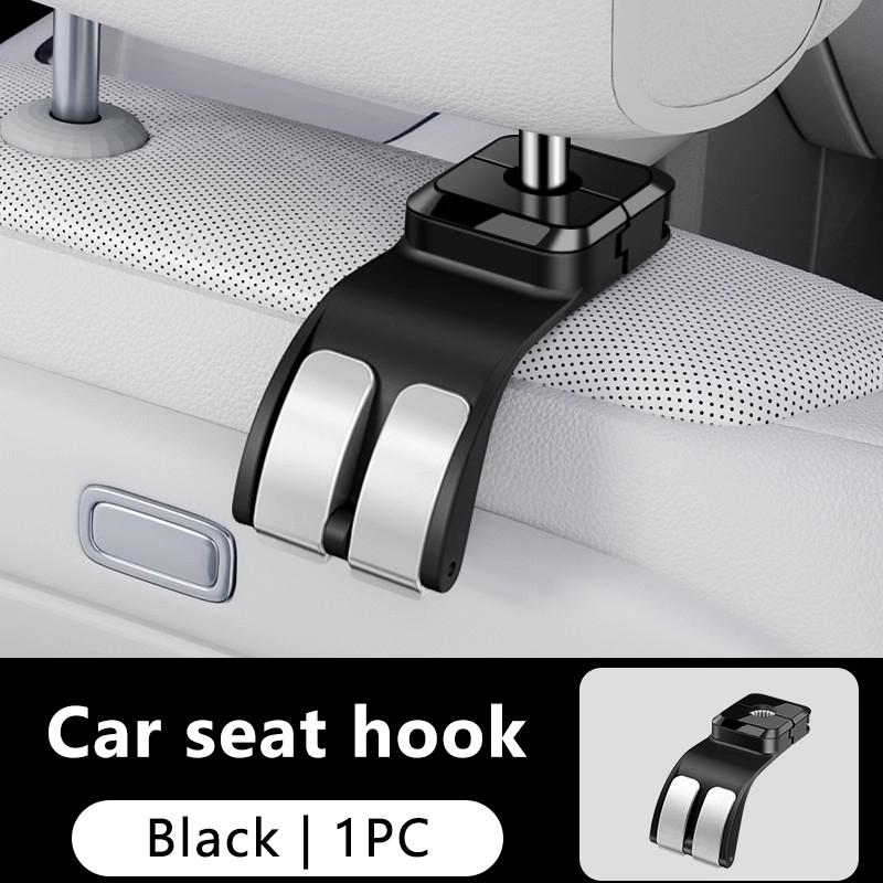 

SEAMETAL Car Headrest Hook Storage Holder Adjustable Auto organizer Headrest Package Clip Car Storage Interior Accessories Black 1pc