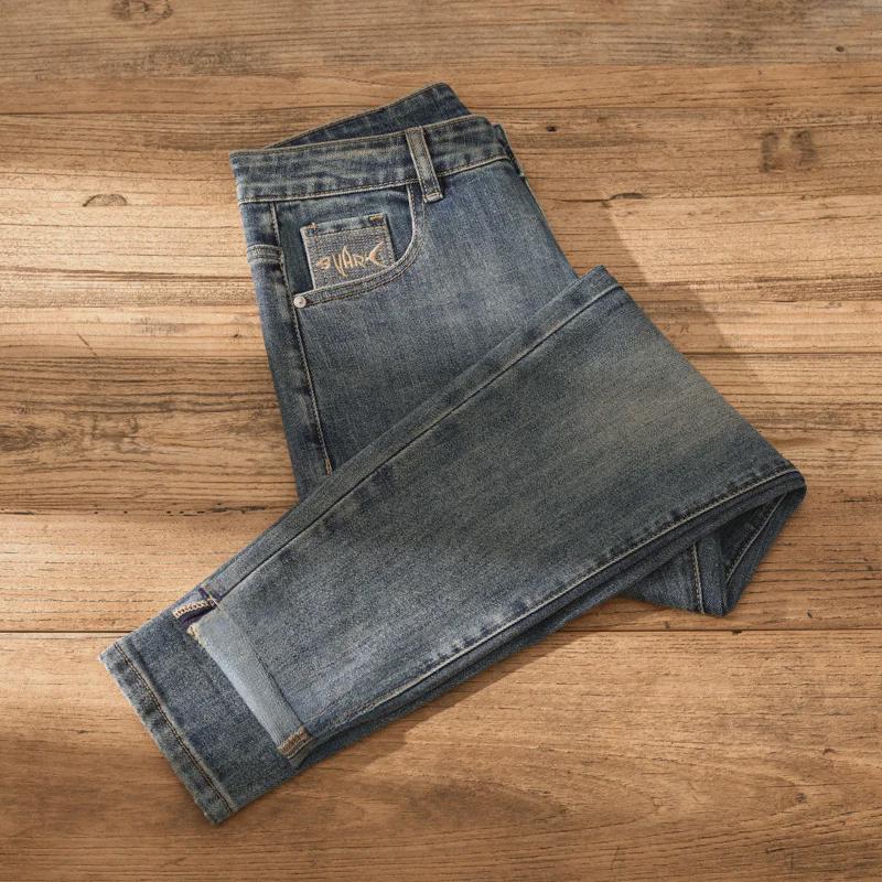 Men's Classic Retro Jeans - Stylish, Comfortable, All-Season Straight Pants for Spring and Autumn