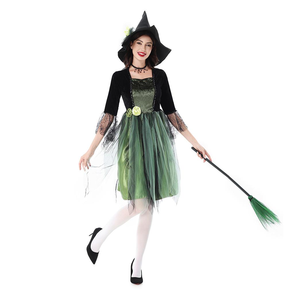 Halloween Costume Magic Witch Costume Carnival Witch Dress Stage Performance Costume The Wizard of Oz Costume