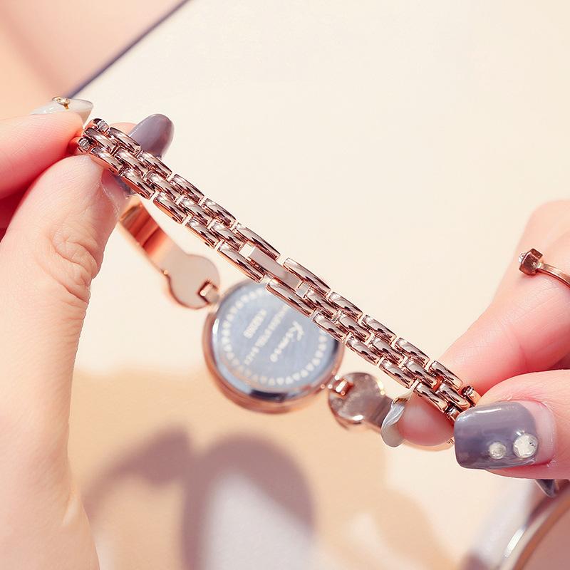 Watches for Schoolgirls, Simple Women's Watches, Compact and Temperamental Blue Rhinestone Niche Bracelet Watches for Women