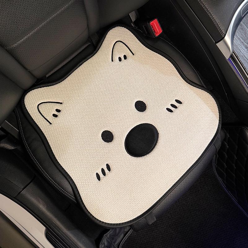 Cuscino per Sedile Auto in Lino - Design Universale Cane Carino per Donne, Tappetino Rinfrescante per Geely Xingyuan, Uso in Tutte le Stagioni