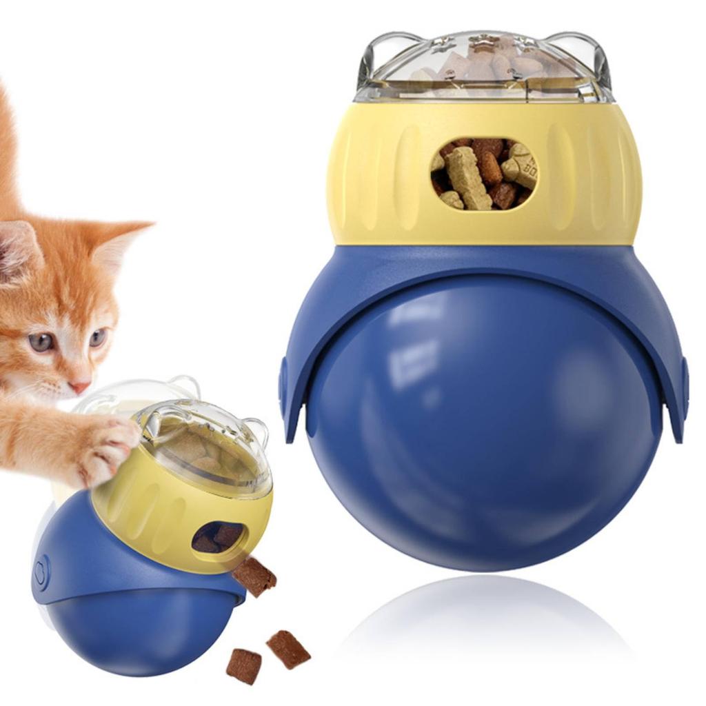 LLiKZio Cat Toy, Solitaire Play, Cat Ball, Moving Toy, Owl-Shaped Rising Educational Toy, Treat Dispenser with Adjustable Treat Dispensing Holes,