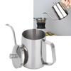 600ml Coffee Drip Kettle 304 Stainless Steel Slender Spout Thicken Coffee Pot with Cover