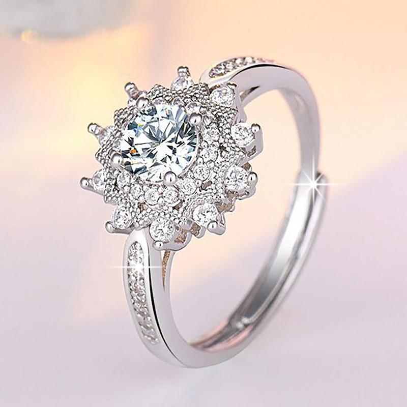 925 Silver Ring Sparkle Zircon Luxury High Quality For Women Rings Wedding Fine Jewelry Accessories Party Gift