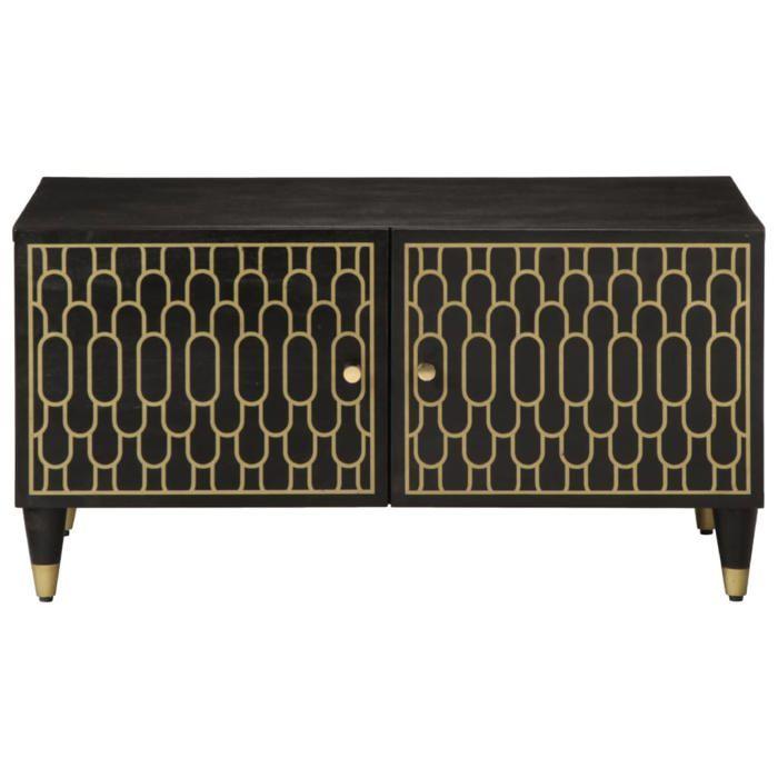 VidaXL Table basse 80x50x40 cm bois de manguier massif, table d'appoint, table de salon, table latérale, bout de canapé, 358325