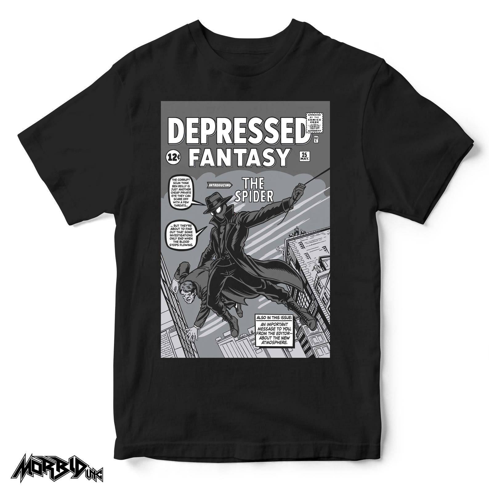 Spider-Noir Inspired Comic Cover Style Graphic Tee - Noir Superhero Parody Shirt 4XL