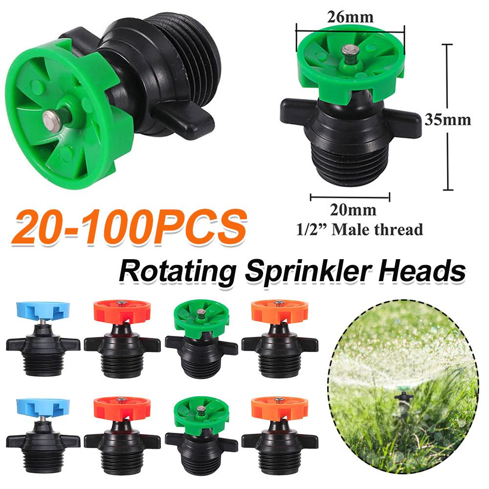 20-100PCS Rotatable Irrigation Dripper Garden Small Drip Irrigation System 6 Holes Atomizing Sprinkler Yard Watering Nozzle