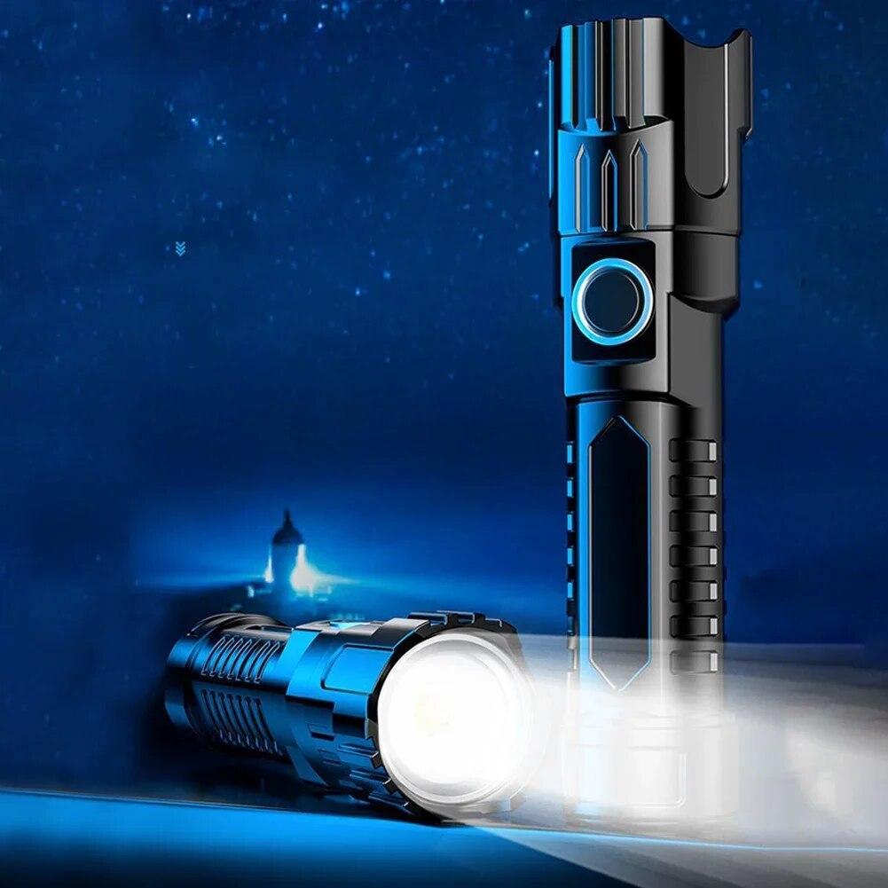Camping LED Flashlights 150LM Portable High Power Light 3 Modes Rechargeable Daily Waterproof Hiking Outdoor Survival Tools