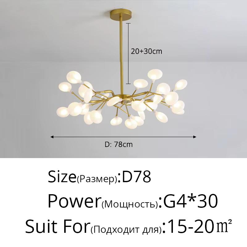 Nordic G4 Led Chandelier Lighting Modern Branch Pendant Light Living Room Gold / Black Art Decor Indoor Lighting(bulb NOT Included)