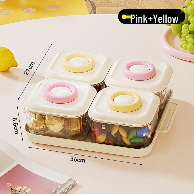 Ru Han Handled Four-Compartment Snack & Storage Tray