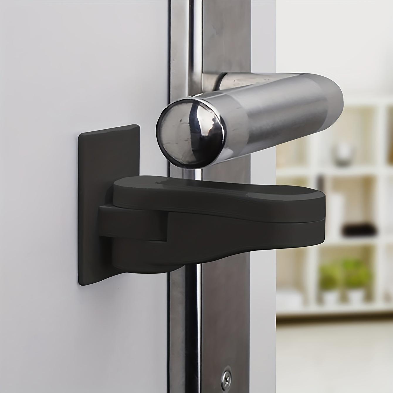 

Замок для безопасности ребенка, устройство против открытия детской двери, без перфорации, ручка двери с защитой от кражи, устройство против открытия, пряжка замка с защитой от открытия двери для домашних животных чёрный