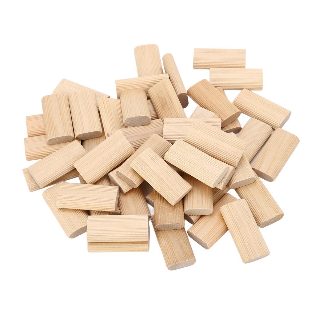 50 Pcs Wood Dowel 10x50mm Solid Beech Wood Tenon Insertion Block for Woodworking Furniture Splicing