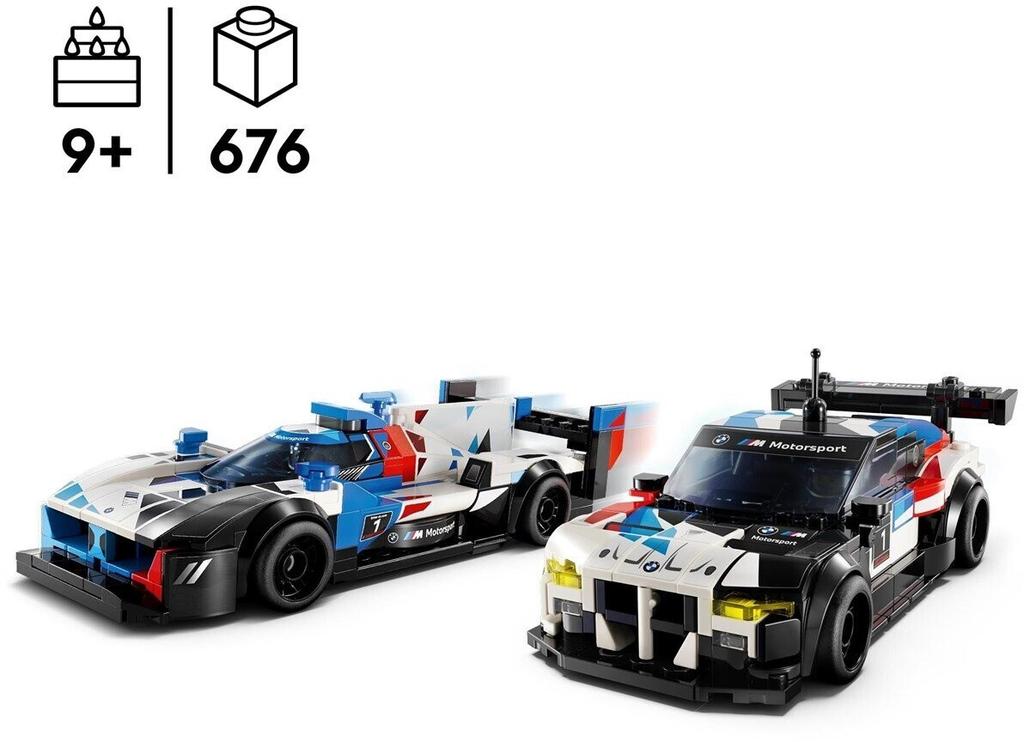 LEGO Klocki Speed Champions – Samochód – BMW M4 GT3 & BMW M Hybrid V8 Samochód wyścigowy (76922)
