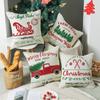 Letter Christmas Pillow Nordic Style Cushion Linen Print Colorful Bedside Pillow