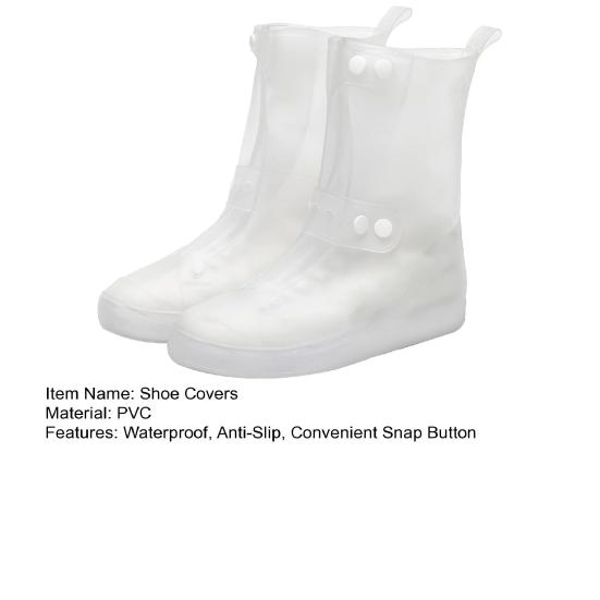Reusable Waterproof Shoe Covers Anti-Slip Rain Shoe Covers Snap Button Shoe Covers for Rain Snow Mud Men