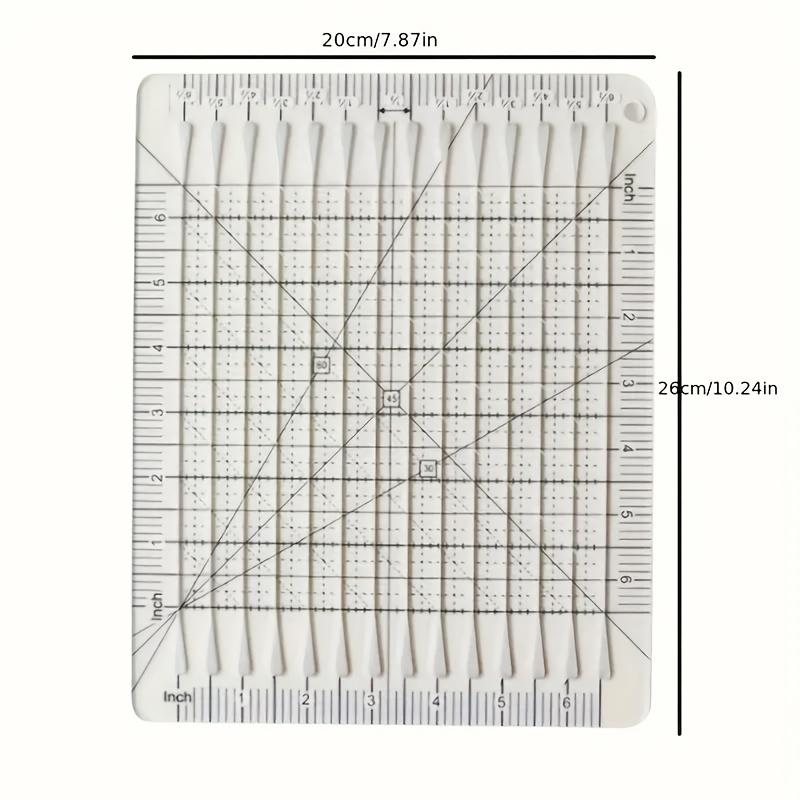 1pc 6 Inch Patchwork Ruler, Sewing Template, Grid Markings & Diagonal Cutting Guides for Quilting, DIY Crafts, Garment Alterations, Quilting Accessory