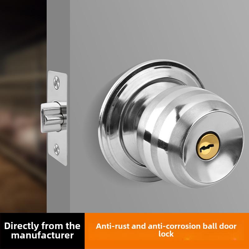 Stainless Steel and Wood Bathroom Door Knob Lock 5831