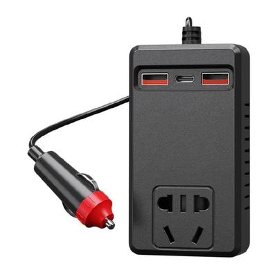 Robuster 150W Auto-Stromwandler 4 USB-Ladeanschlüsse Kurzschlussschutz Für Fahrzeuge Camping Detektionswerkzeug