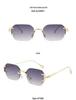 Trendsetting Frameless Metal Sunglasses: High-End Street Style for Men & Women